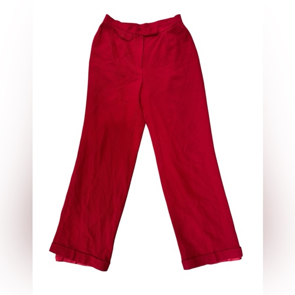 Vintage Lauren Ralph Lauren red fully lined worsted wool dress pants size 10 - Picture 1 of 15